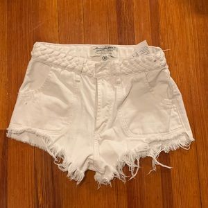 White Abercrombie jean short
